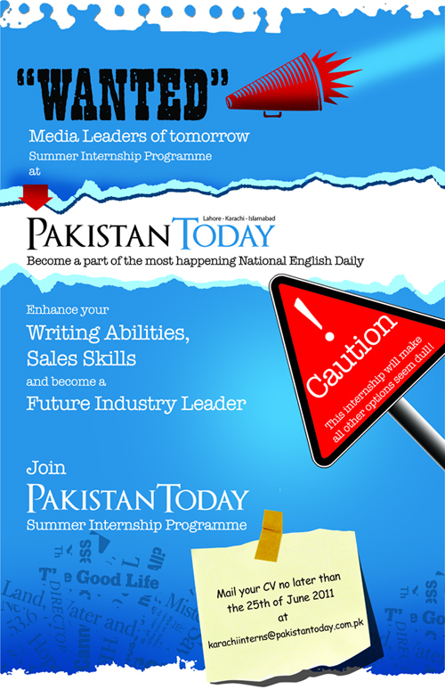 Pakistan Today Summer Internship in Karachi